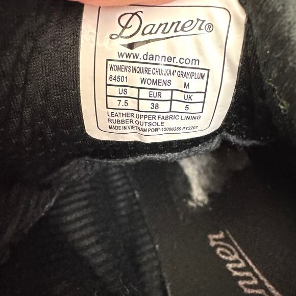 Danner Womens Inquire Chukka Hiking Shoe Boot Size 7.5 Waterproof Gray Plum - Picture 10 of 11